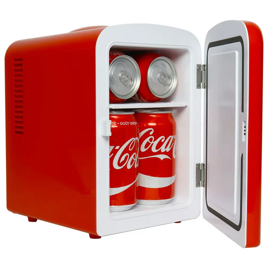Coca-Cola 6 Can Mini Fridge Portable 4L Mini Cooler Travel Compact Refrigerator**New in box**