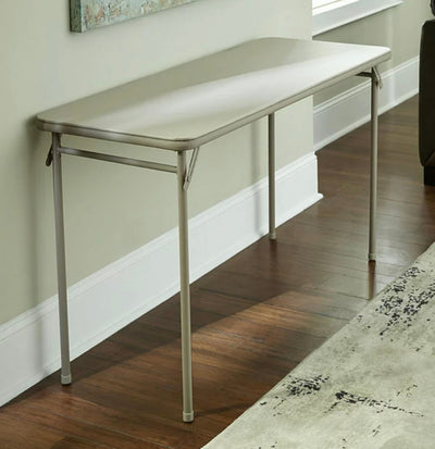 Cosco 20" x 48" Vinyl Top Folding Table, Antique Linen- NEW!