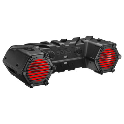 BOSS Audio Systems ATV95LRGB ATV UTV Weatherproof Sound System - 8 Inch Speakers, 1.5 Inch Tweeters, Amplified, Bluetooth Remote, LED Light Bar, Storage Compartment, Easy Installation for 12V Vehicles**New in box**