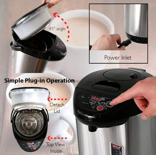NutriChef Hot Water Urn Pot Insulated, Stainless Steel, Auto & Manual Dispense,3.38 QT /3.2L - NEW IN BOX!!!