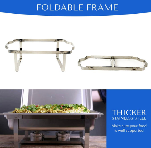 ALPHA LIVING 70014-GRAY 4 Pack 8QT Chafing Dish High Grade Stainless Steel Chafer Complete Set, 8 QT, Alpine Gray Handle- NEW IN BOX!!!!