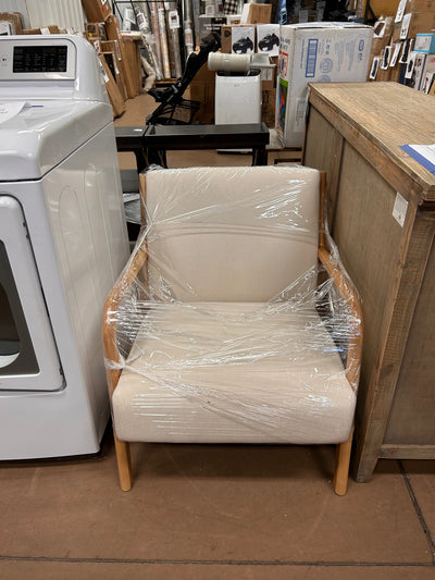 Ktaxon Mid-Century Accent Fabric Chair Fabric Single Sofa Beige!  -Brand new & Assembled