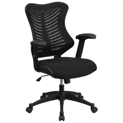 Flash Furniture High Back Designer Black Mesh Executive Swivel Ergonomic Office Chair with Adjustable Arms**New and assembled**