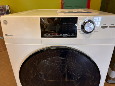 GE - 4.3 Cu. Ft. 14-Cycle Electric Dryer - White!  -Brand new out of the box (Does have a very small indent on bottom left corner, photos shown)