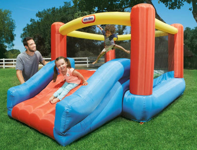 Little Tikes Jump 'n Slide 9'x12' Inflatable Bouncer, Inflatable Bounce House with Slide and Blower, Multicolor- Indoor Outdoor Toy for Kids Girls Boys Ages 3 4 5+