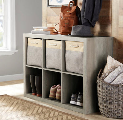 Better Homes & Gardens 6-Cube Storage Organizer, Rustic Gray- NEW IN BOX (minor scratch from shipping, hardly noticeable)