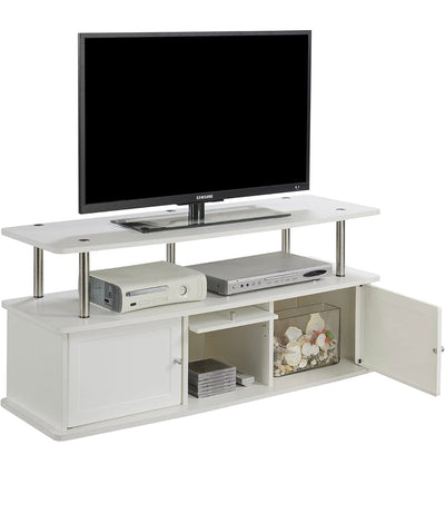 Convenience Concepts Designs2Go 50 inch TV Stand with 3 Storage Cabinets and Shelf, White- NEW IN BOX!!!