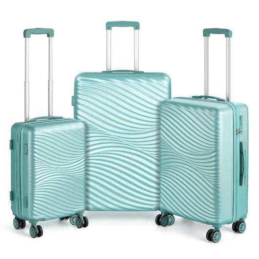 HIKOLAYAE Catalina Waves Nested Hardside Luggage Set in Elite Mint, 3 Piece - TSA Compliant- brand new set