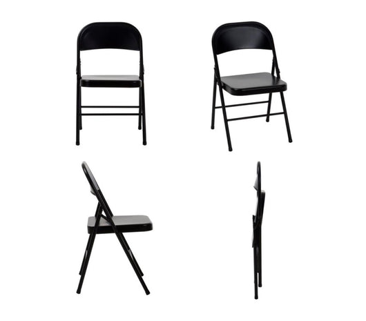 Mainstays Steel Folding Chair (4 Pack), Black- NEW IN BOX!!! (Minor scratches from shipping)