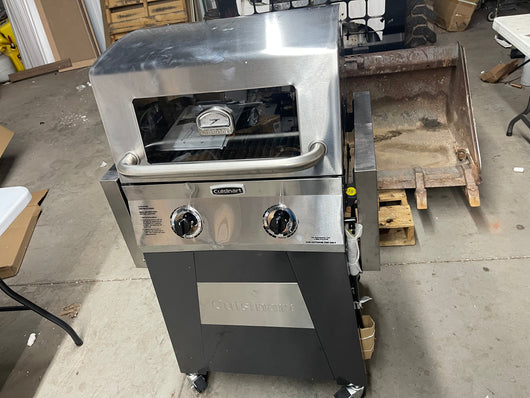 The Big Catch proudly presents -   FRANKENGRILL !  it’s a brand new Cuisinart 2 burner stainless steel grill with pathetic little universal burner knobs that we installed since the original ones were missing