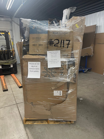 Jumbo huge liquidation pallet- over 7 ft tall ! Pallet number 2117