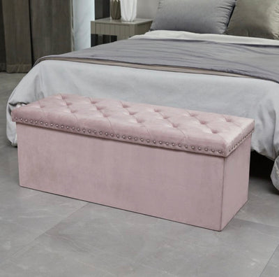 PINPLUS 43.3" Velvet Ottoman Storage, Purple- NEW WRAPPED IN PLASTIC!!!!