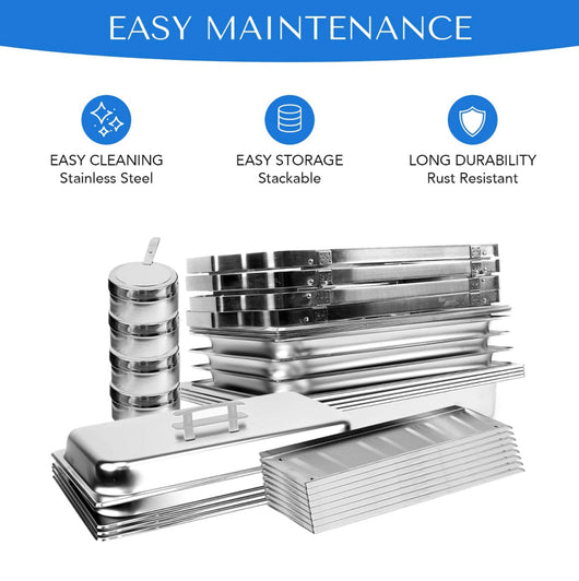 ALPHA LIVING 70014-GRAY 4 Pack 8QT Chafing Dish High Grade Stainless Steel Chafer Complete Set, 8 QT, Alpine Gray Handle- NEW IN BOX!!!!