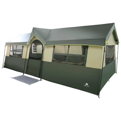 Ozark Trail Hazel Creek 12 Person Cabin Tent, 3 Rooms, Green**New**