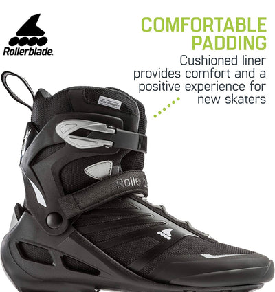 Rollerblade Zetrablade Men's Adult Fitness Inline Skate, Black and Silver, Performance Inline Skates- NEW IN BOX!!!