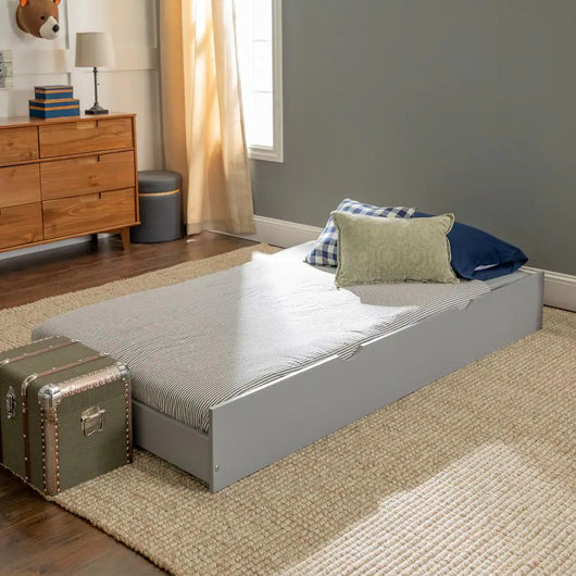 Walker Edison Furniture Company Grey Solid Wood Twin Trundle Bed Frame (Trundle Unit Only)**New in box**