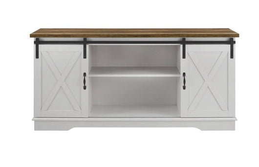 WE Furniture 58" Modern Farmhouse Wood TV Stand - White/Rustic Oak- NEW IN BOX!!!