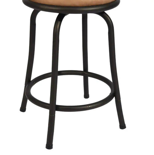 Pistil 32.7 in. Brown Slat Back Metal Frame Swivel Counter Stool With Fabric Seat(Set of 2)- NEW IN BOX!!!!