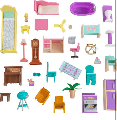 KidKraft Country Estate Wooden Dollhouse for 12-Inch Dolls with 31-Piece Accessories, Gift for Ages 3+!  -Brand new in the box