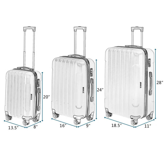 Zimtown 3-Piece Nested Spinner Suitcase Luggage Set with TSA Lock, Orange**New**