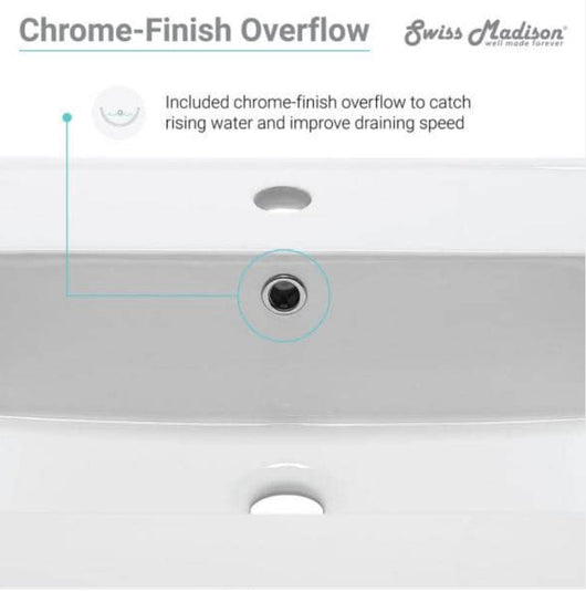 Swiss Madison Ceramic Vanity Top 24” with Single Faucet Hole!! NEW IN BOX!!