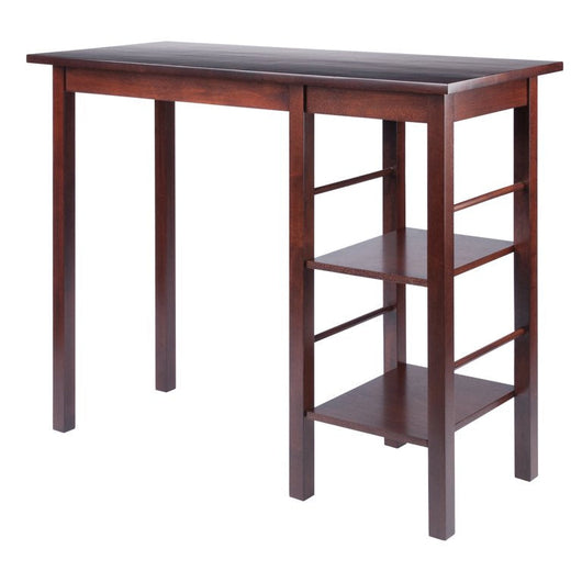 Winsome Wood Egan Breakfast Kitchen Island with Shelves, Walnut Finish**New in Box**