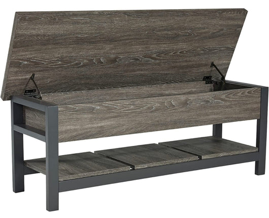 Signature Design by Ashley Rhyson Rustic Farmhouse Storage Bench, Brown!! NEW IN BOX!!