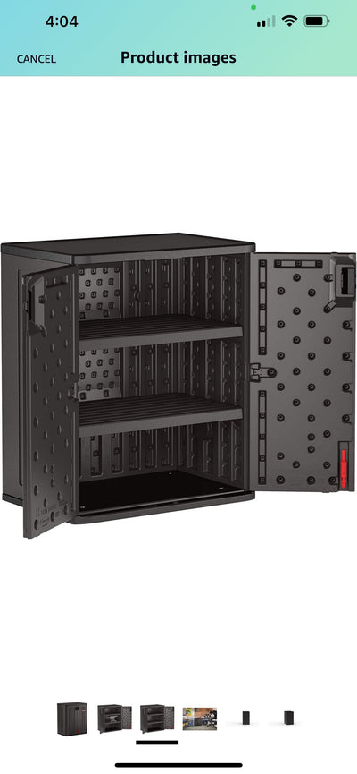 Suncast 36-Inch Storage Cabinet Locker for Garage and Shed, Black**New in box**