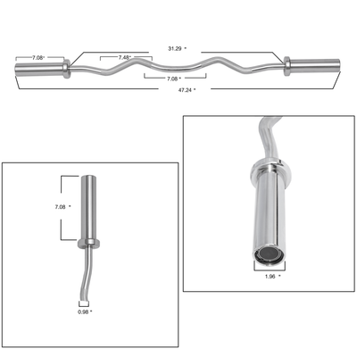 BalanceFrom Olympic Super Curl Barbell Curl Weight Bar, 48 In. (350 Lb. Weight Capacity)**New**