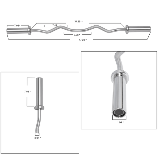 BalanceFrom Olympic Super Curl Barbell Curl Weight Bar, 48 In. (350 Lb. Weight Capacity)**New**