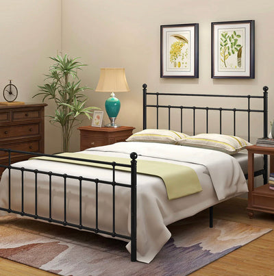 DUMEE Full Size Iron Bed, Black Metal-  NEW IN BOX!!!