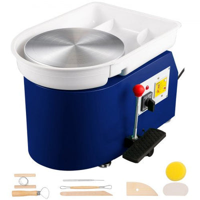 11" Electric Pottery Wheel Machine w/Manual Foot Pedal 16pcs Shaping Tools- NEW IN BOX