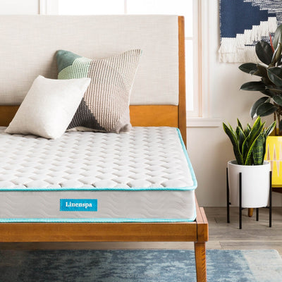 Linenspa 6 Inch Innerspring Full Mattress with Foam Layer - Firm Feel - CertiPUR-US Certified - Mattress in a Box, White**New in box**