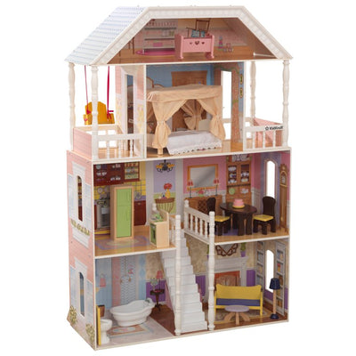 KidKraft Savannah Wooden Dollhouse, over 4 feet Tall with Porch Swing and 14 Accessories**New in Box**