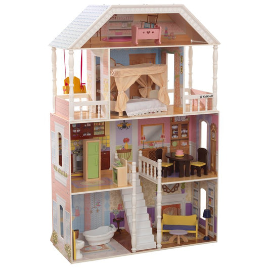 KidKraft Savannah Wooden Dollhouse, over 4 feet Tall with Porch Swing and 14 Accessories**New in Box**