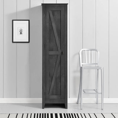 Ameriwood Home Farmington Wide Storage Cabinet, 18", Rustic Gray!! NEW IN BOX(ONE CORNER MINOR CHIP)!!