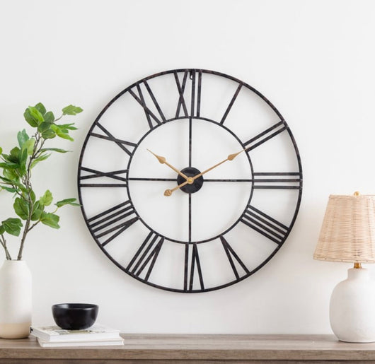 Solange Round Metal Wall Clock - 30" Dark Brown- NEW IN BOX!!!