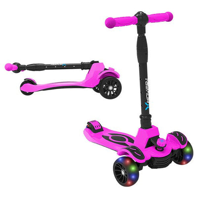 Hover-1 Kids Gear Vivid Folding Kick Scooter, Pink, LED Lights, Safe For Kids, 3 Wheels**New in Box**
