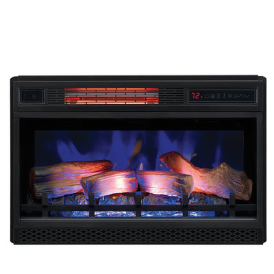 ClassicFlame 26" 3D Infrared Quartz Electric Fireplace Insert Plug and Safer Sensor, Black**New in box**