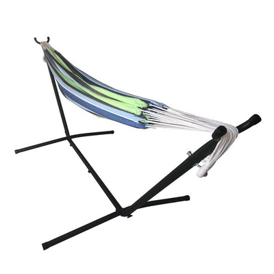 Mainstays Mainstays Blue Striped Hammock with Metal Stand, Portable Carrying Case, Blue Color**New in Box**