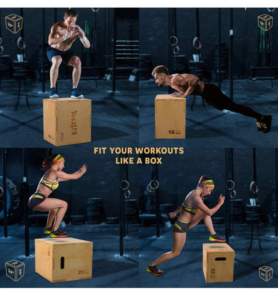 Yes4All 3 in 1 Wooden Plyo Box, Plyometric Box Platform for Home Gym and Outdoor Workout**New in box**