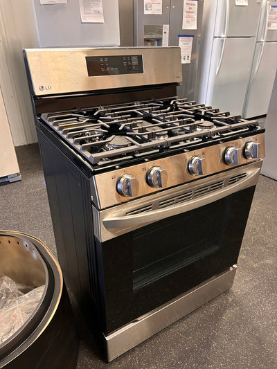 LG Airfry Smart Wi-Fi enabled 30-in 5 Burners 5.8-cu ft Self-cleaning Air Fry Convection Oven Freestanding Gas Range (Stainless Steel)!  -Brand new out of the box (Is missing original booklet)