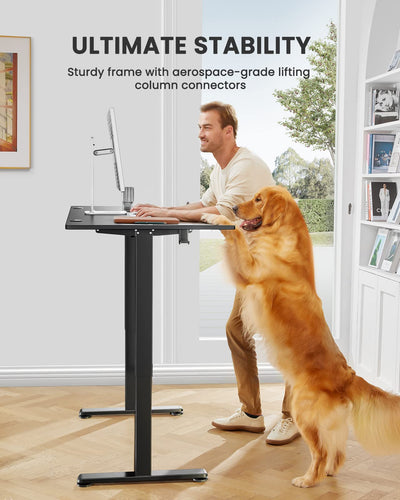 ErGear Height Adjustable Electric Standing Desk, 55 x 28 Inches Sit Stand up Desk, Memory Computer Home Office Desk (Black)**New in box**