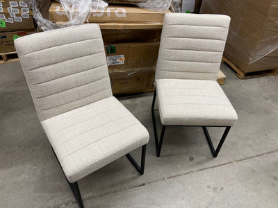 Amazon Brand – Rivet Decatur Modern Upholstered Dining Chair, Set of 2, 21"W, Stucco- NEW