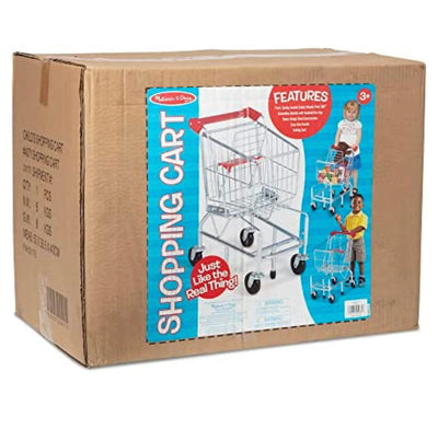 Melissa & Doug Toy Shopping Cart With Sturdy Metal Frame - Toddler Shopping Cart, Pretend Grocery Cart, Supermarket Pretend Play Shopping Cart For Kids Ages 3+- new in box