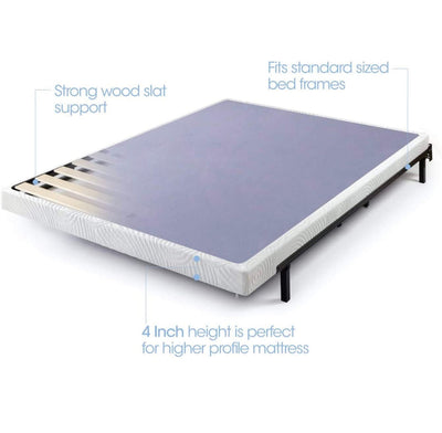 ZINUS Metal Box Spring with Wood Slats /4 Inch Mattress Foundation / Sturdy Steel Structure / Easy Assembly, King- NEW IN BOX!!!