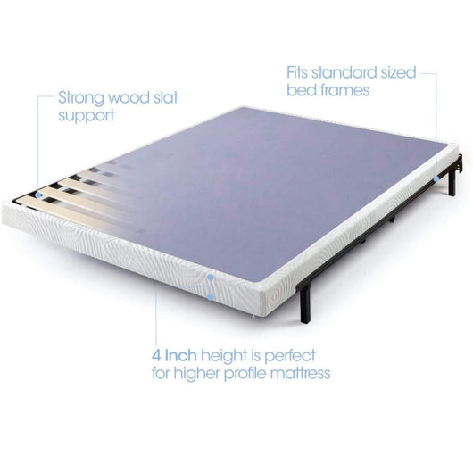 ZINUS Metal Box Spring with Wood Slats /4 Inch Mattress Foundation / Sturdy Steel Structure / Easy Assembly, King- NEW IN BOX!!!