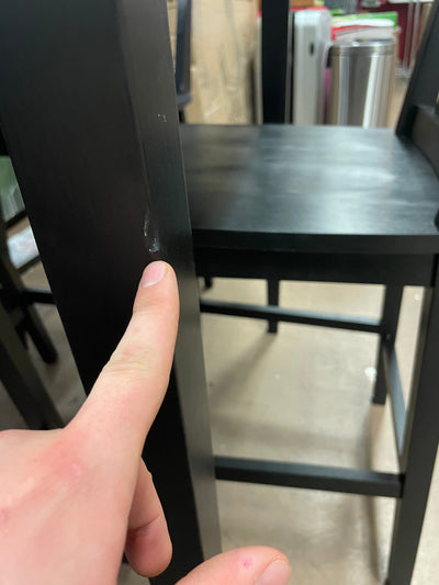 Mainstays 5 Piece Mission Style Counter Height Dining Set, including Table & 4 chairs, Black Color, Set of 5**New and assembled,minor scratches from shipping**