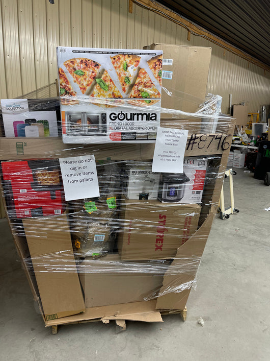 Jumbo huge liquidation pallet- over 7 ft tall ! Pallet number 8746