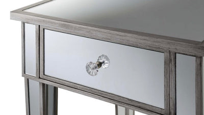 Convenience Concepts Gold Coast Mirrored End Table with Drawer- NEW AND ASSEMBLED!!!